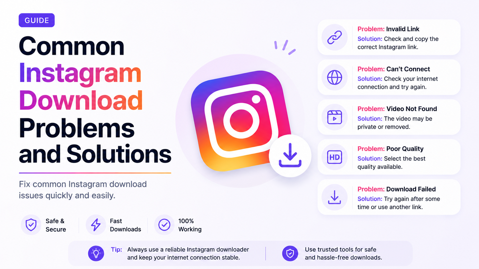 Common Instagram Download Problems and Solutions (2026 Fix Guide)